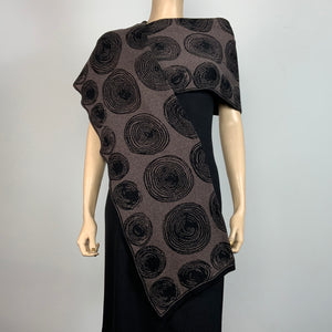 Spirals Bronze Black Shawl Scarve Wrap