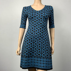 Bus Stop Amanda Dress Black and Mid Blue