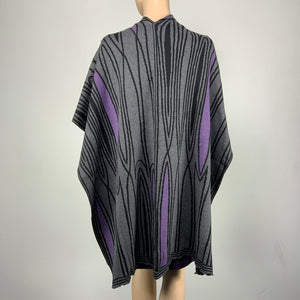 Mid Century Charcoal,  Black and Purple
