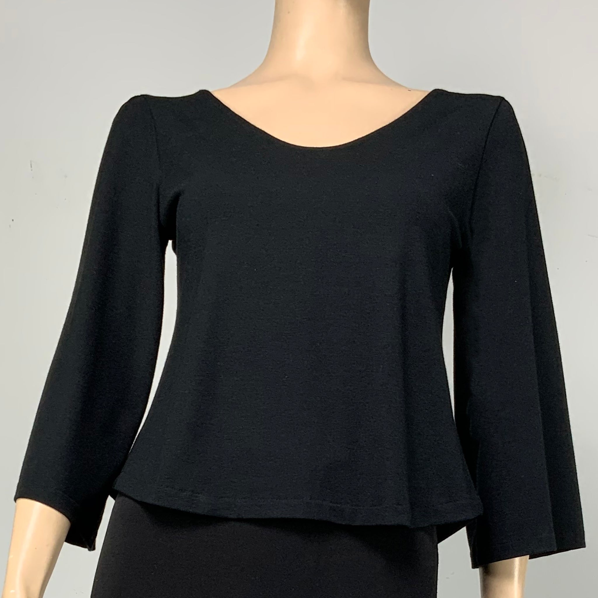 Solid Ava Top Flared Sleeve