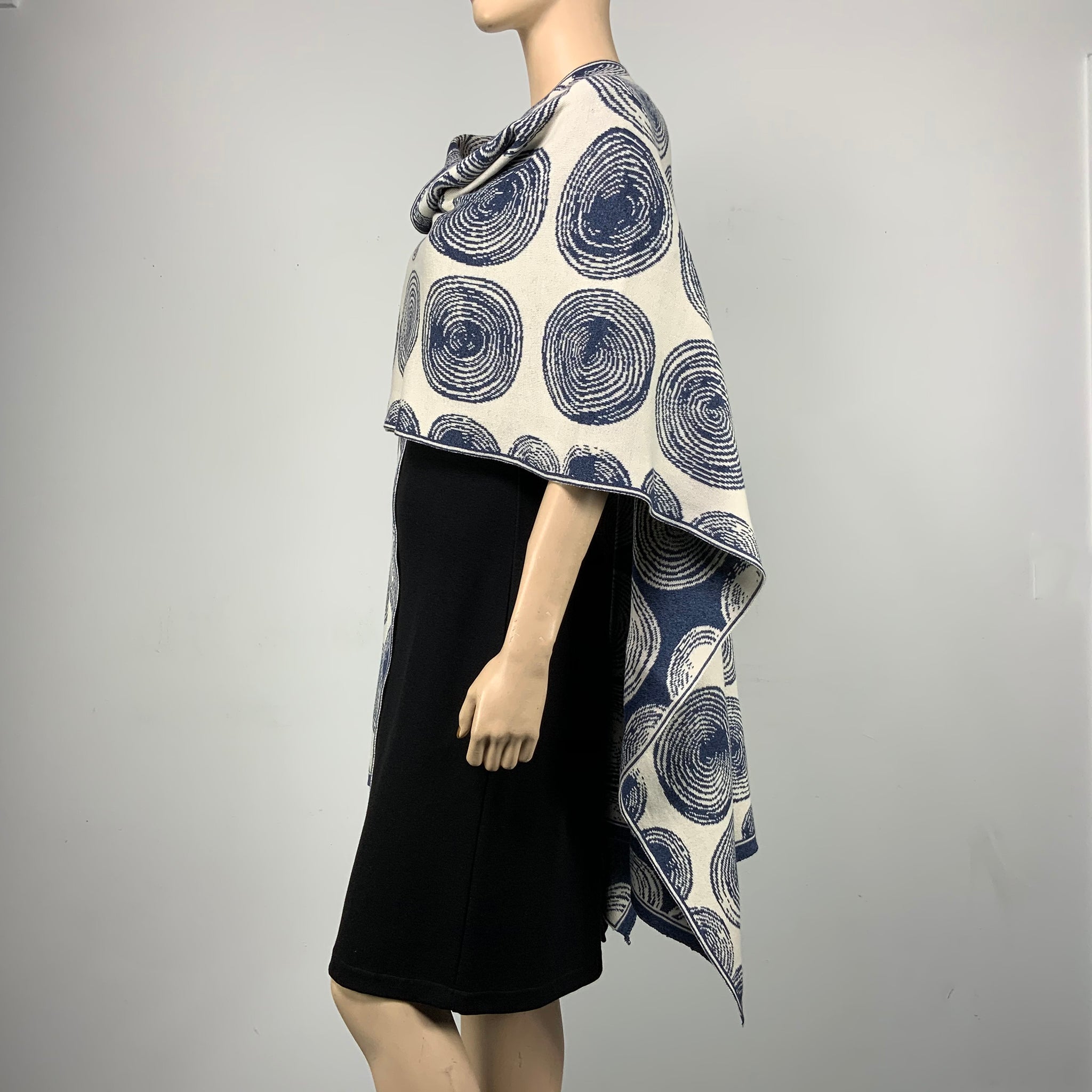 Spirals Cape Denim and Cream