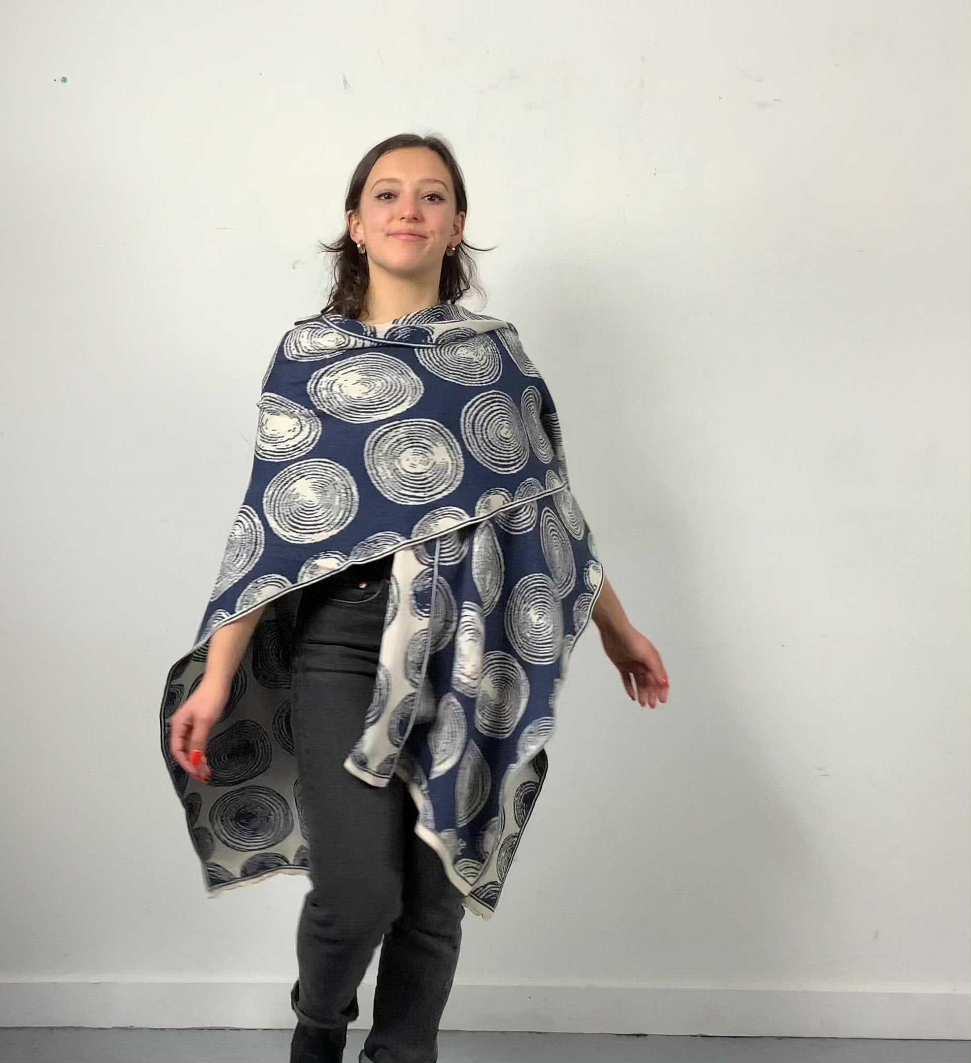 Spirals Cape Denim and Cream