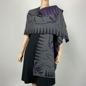 Blossom Cape  Charcoal, Black, Purple