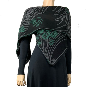 Moonscape Shawl Scarf Wrap Black, Dark Grey, Hunter Green