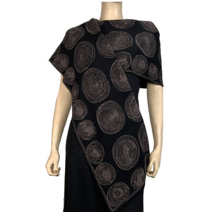 Spirals Bronze Black Shawl Scarve Wrap