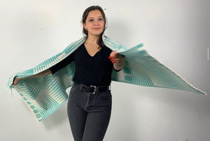 Tides: Cream and Mint Shawl Scarf Wrap
