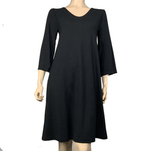 Solid Black Alice Cotton Bamboo Relaxed-Fit Dress