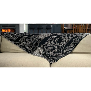 Ocean Baby Black Cream Organic Cotton Blanket Throw