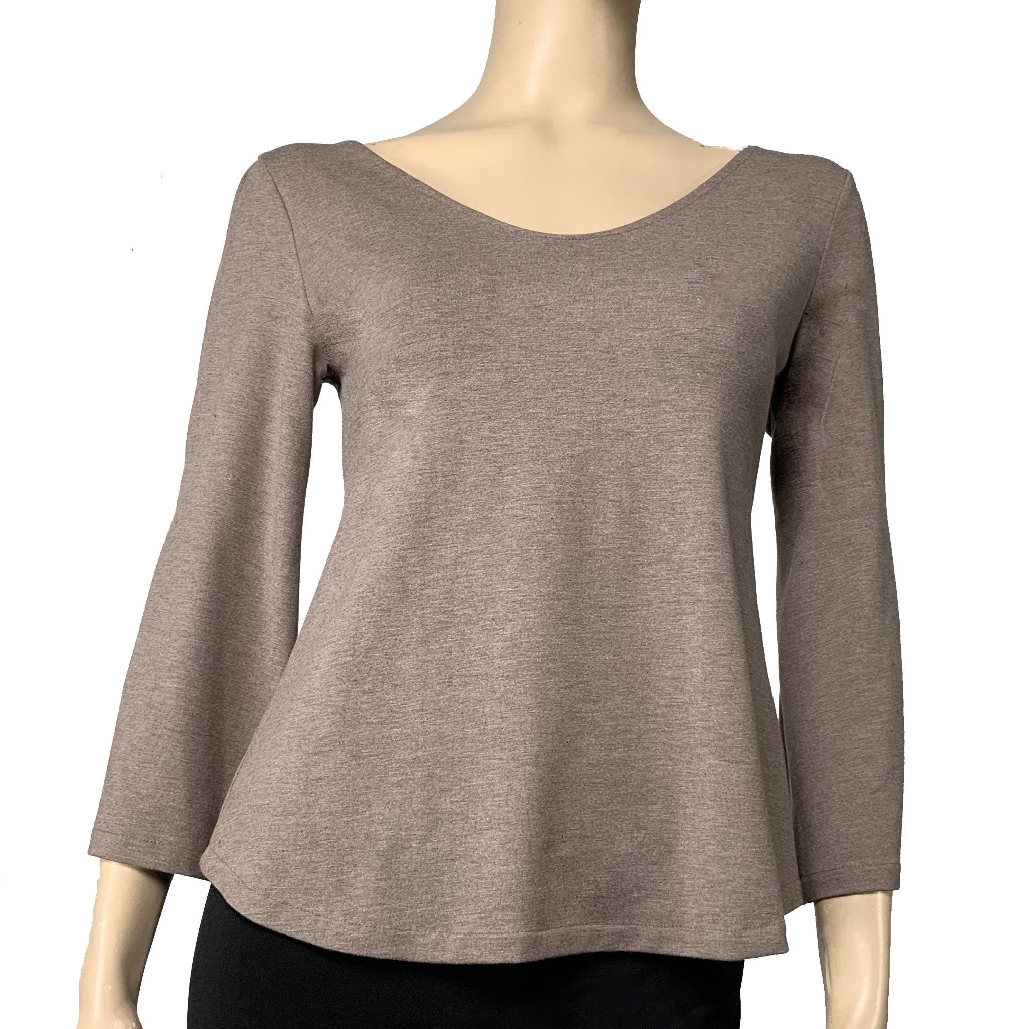 Solid Ava Top Flared Sleeve Sand