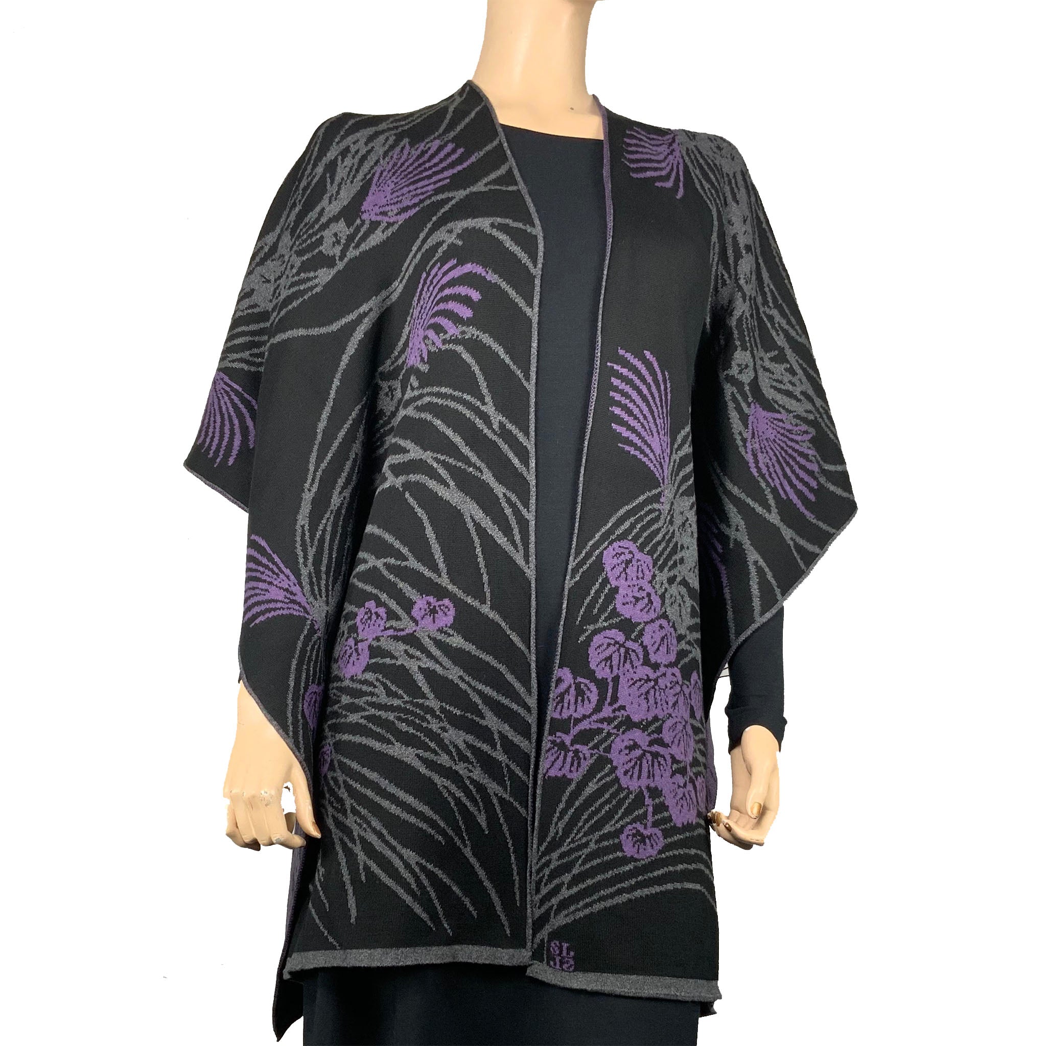 Moon Vine Cape Black, Grey, Purple