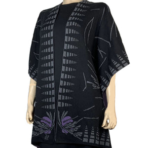 Blossom Cape  Black Charcoal Purple