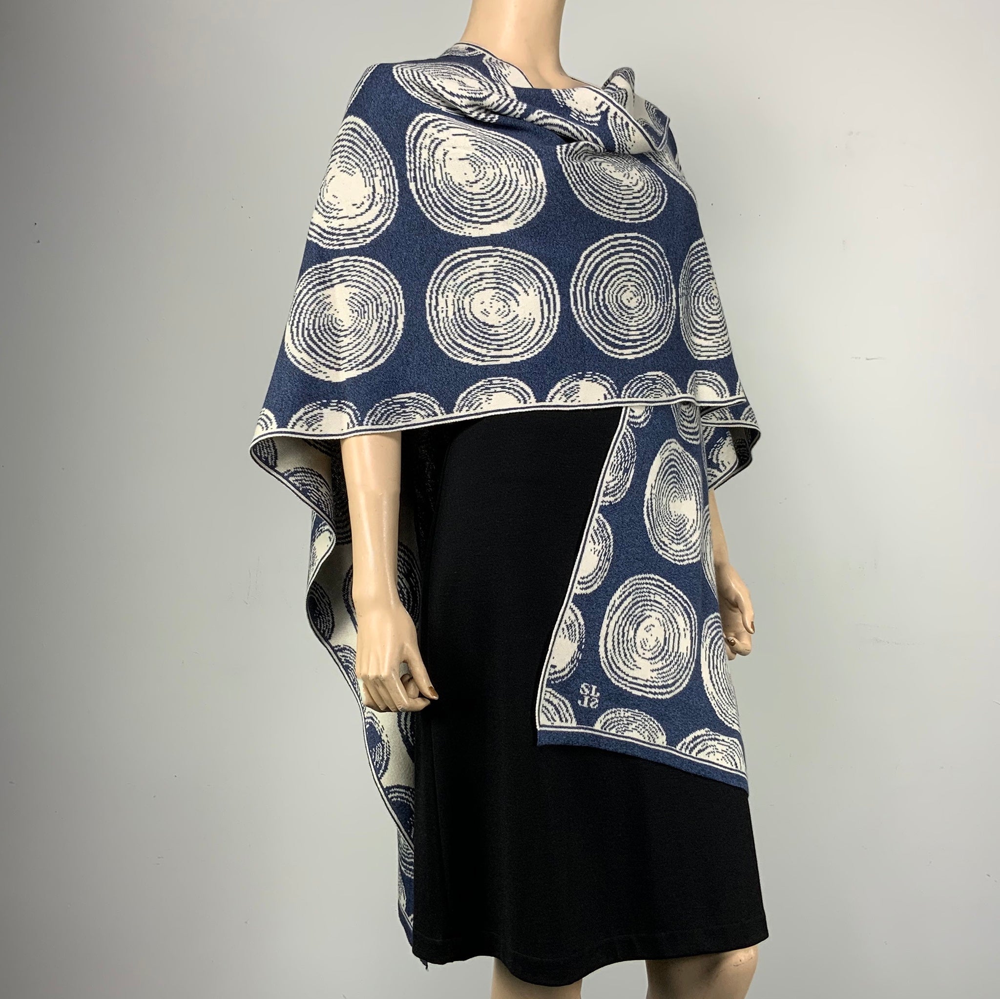 Spirals Cape Denim and Cream