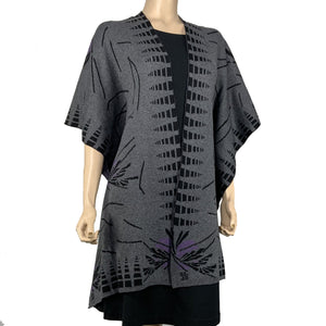 Blossom Cape  Charcoal, Black, Purple
