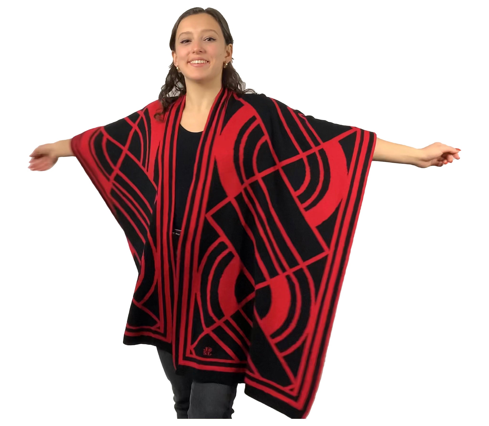 Deco Cape Black & Red