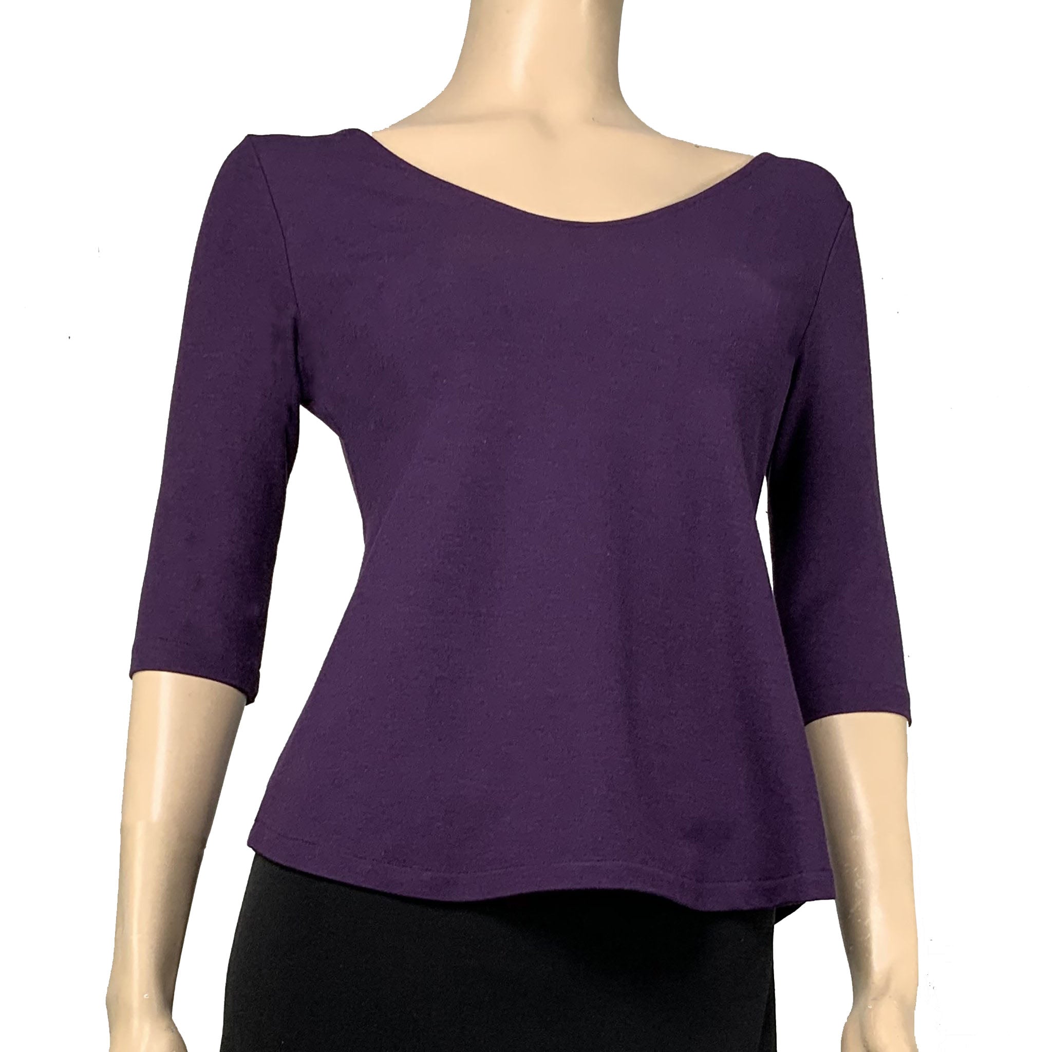 Solid Ava Top Half Sleeve Purple