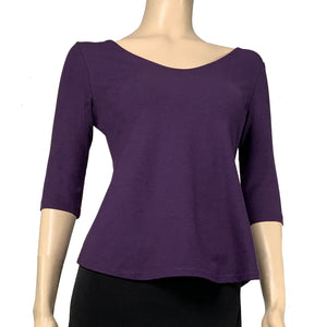 Solid Ava Top Half Sleeve Purple