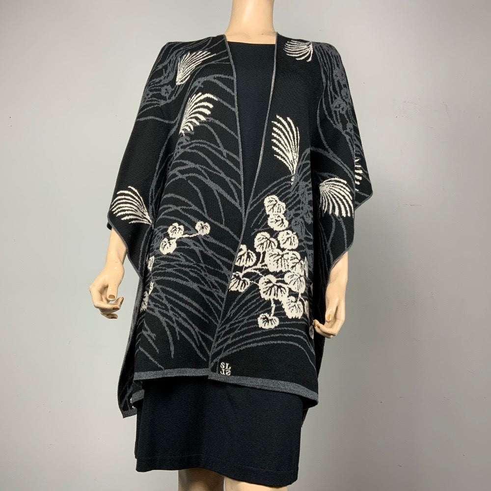 Moon Vine Cape Black, Grey, Cream