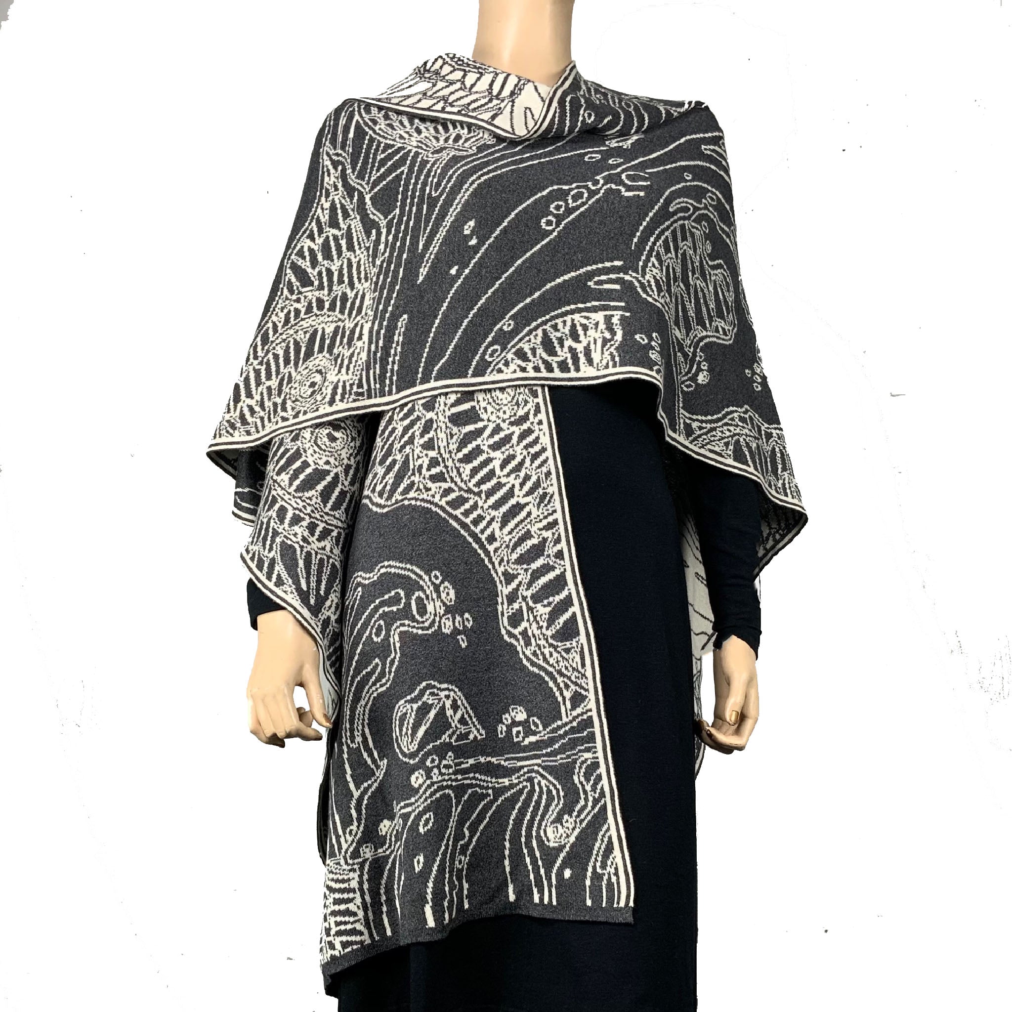 Ocean Cape Charcoal and Cream