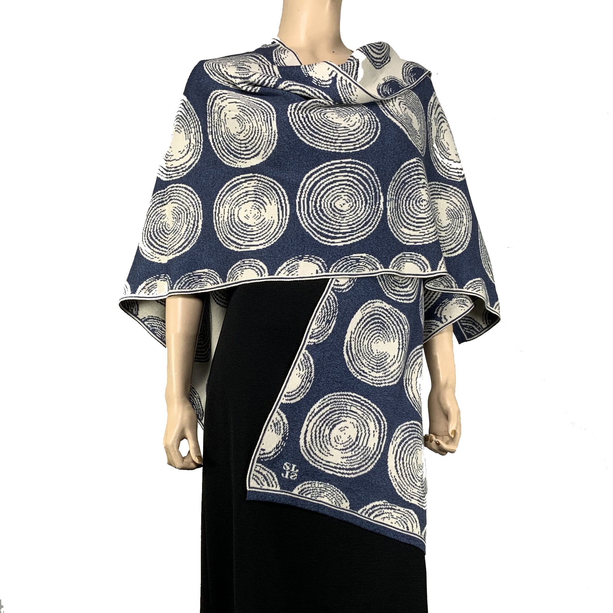 Spirals Cape Denim and Cream