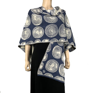 Spirals Cape Denim and Cream