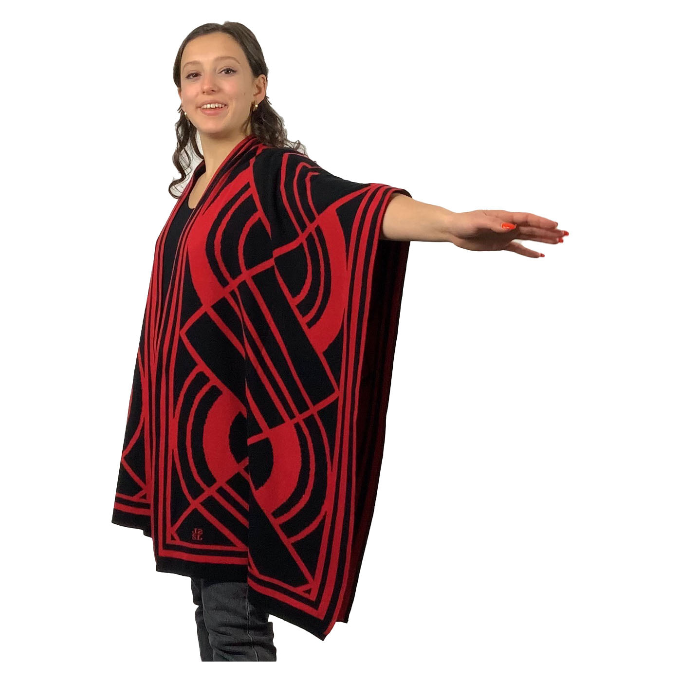 Deco Cape Black & Red