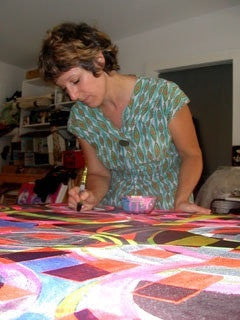 Sharon at work in her studio