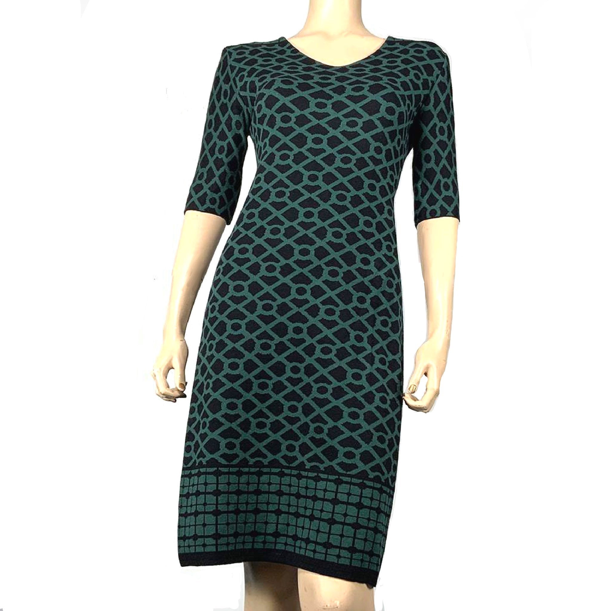 Bus Stop Amanda Dress Black and Hunter Green
