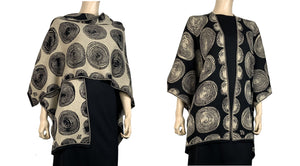 Spirals Cape Black & Sand