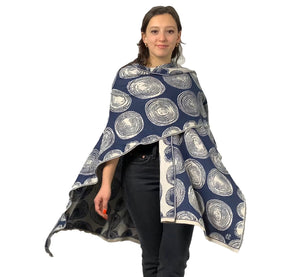 Spirals Cape Denim and Cream