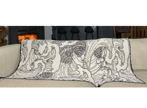 Ocean Baby Black Cream Organic Cotton Blanket Throw