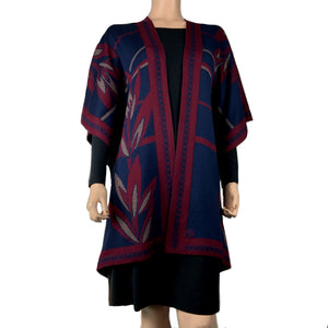 English Flower Cape Navy, Blue, Bronze