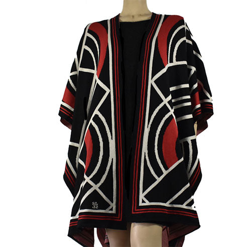 Deco Cape Black Cream Red