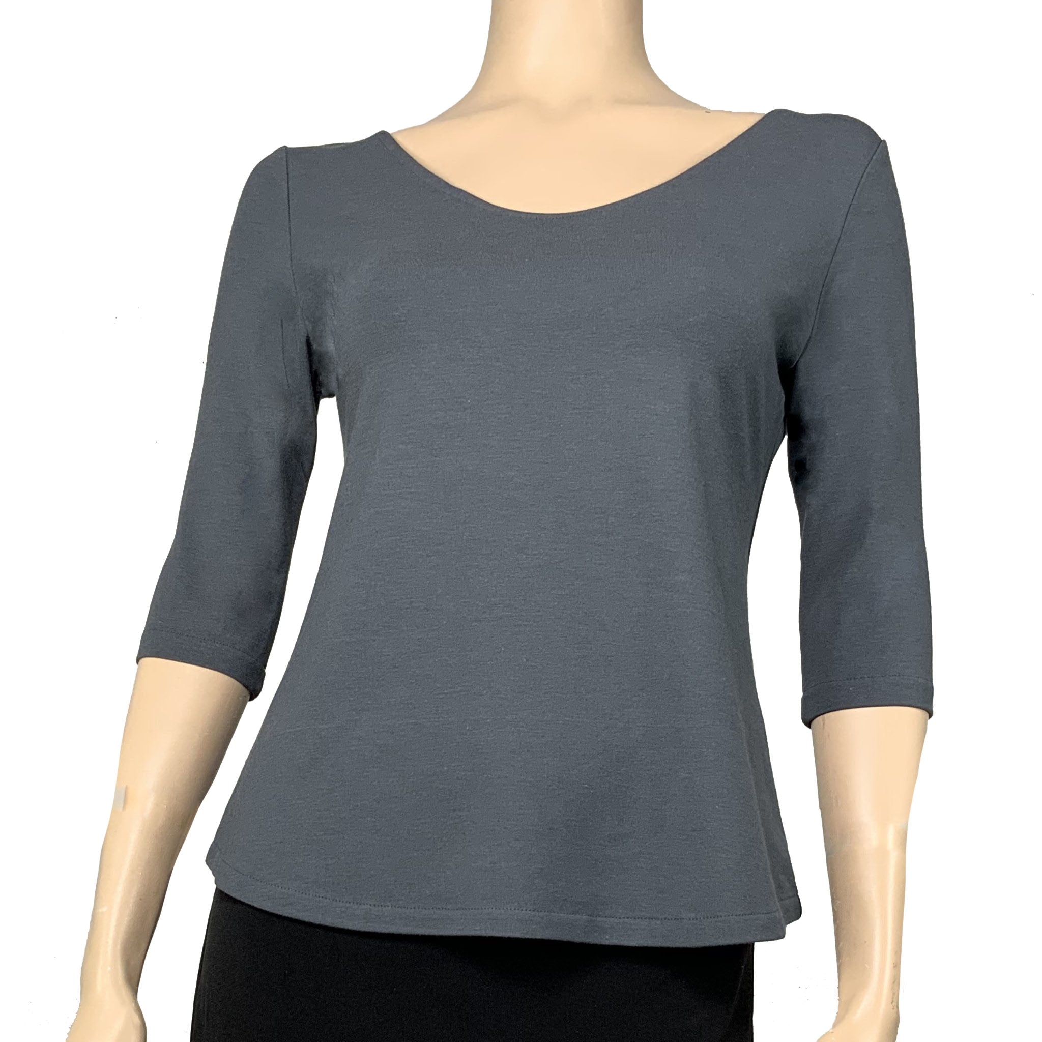 Solid Ava Top Half Sleeve Grey