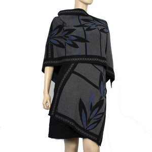 English Flower Cape Charcoal, Black, Denim