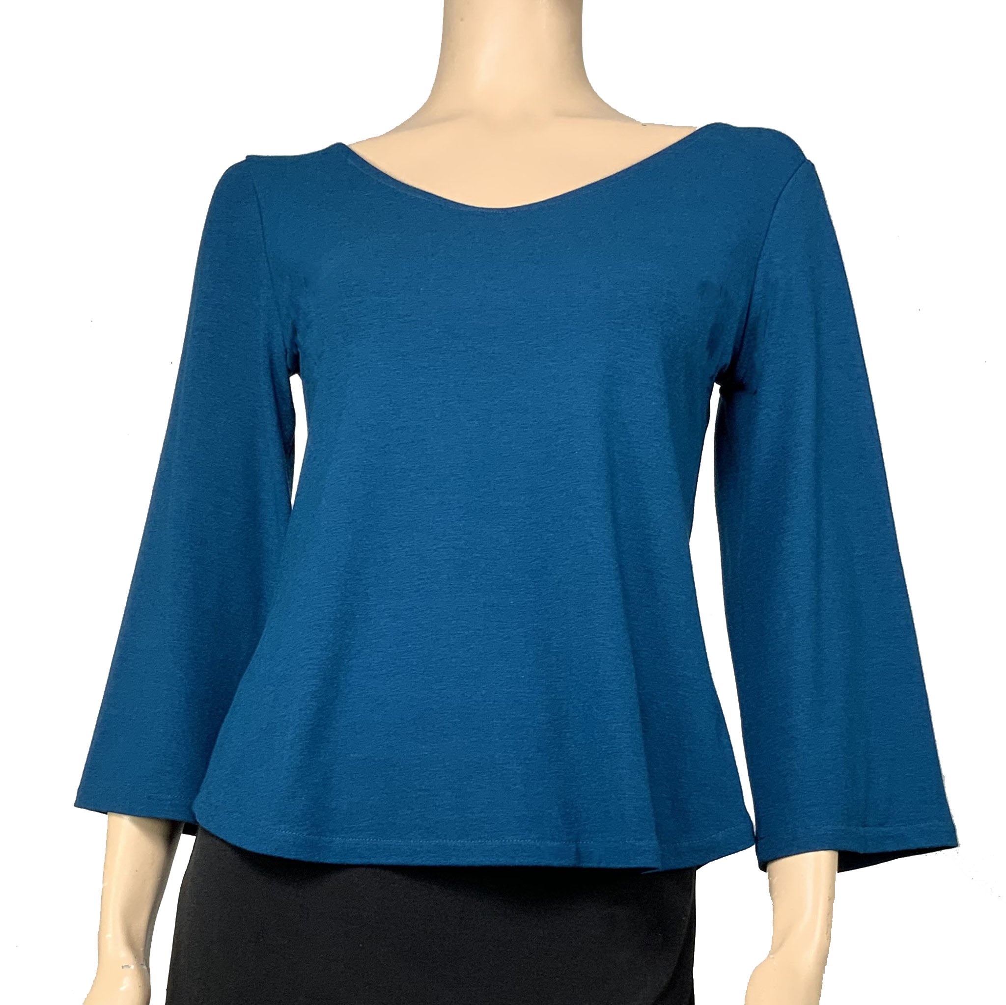 Solid Ava Top Flared Sleeve