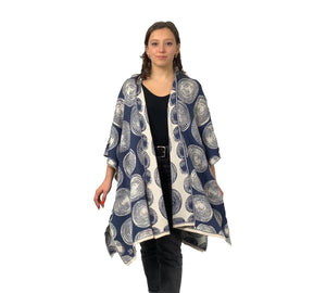 Spirals Cape Denim and Cream