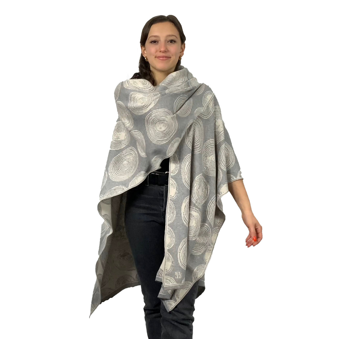 Spirals Cape Light Grey and Cream