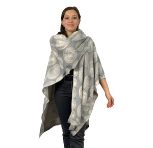 Spirals Cape Light Grey and Cream
