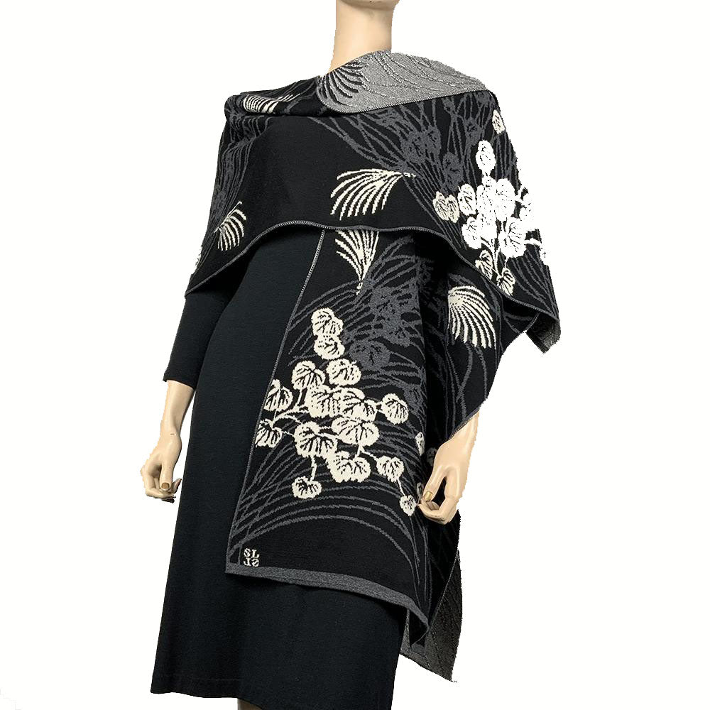 Moon Vine Cape Black, Grey, Cream
