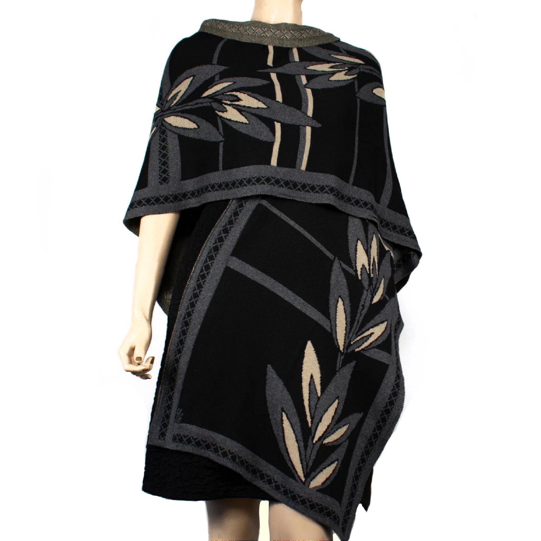 English Flower, Black, Dark Grey and Sand cape