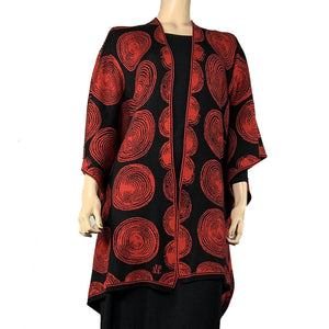 Spirals Cape Black & Red