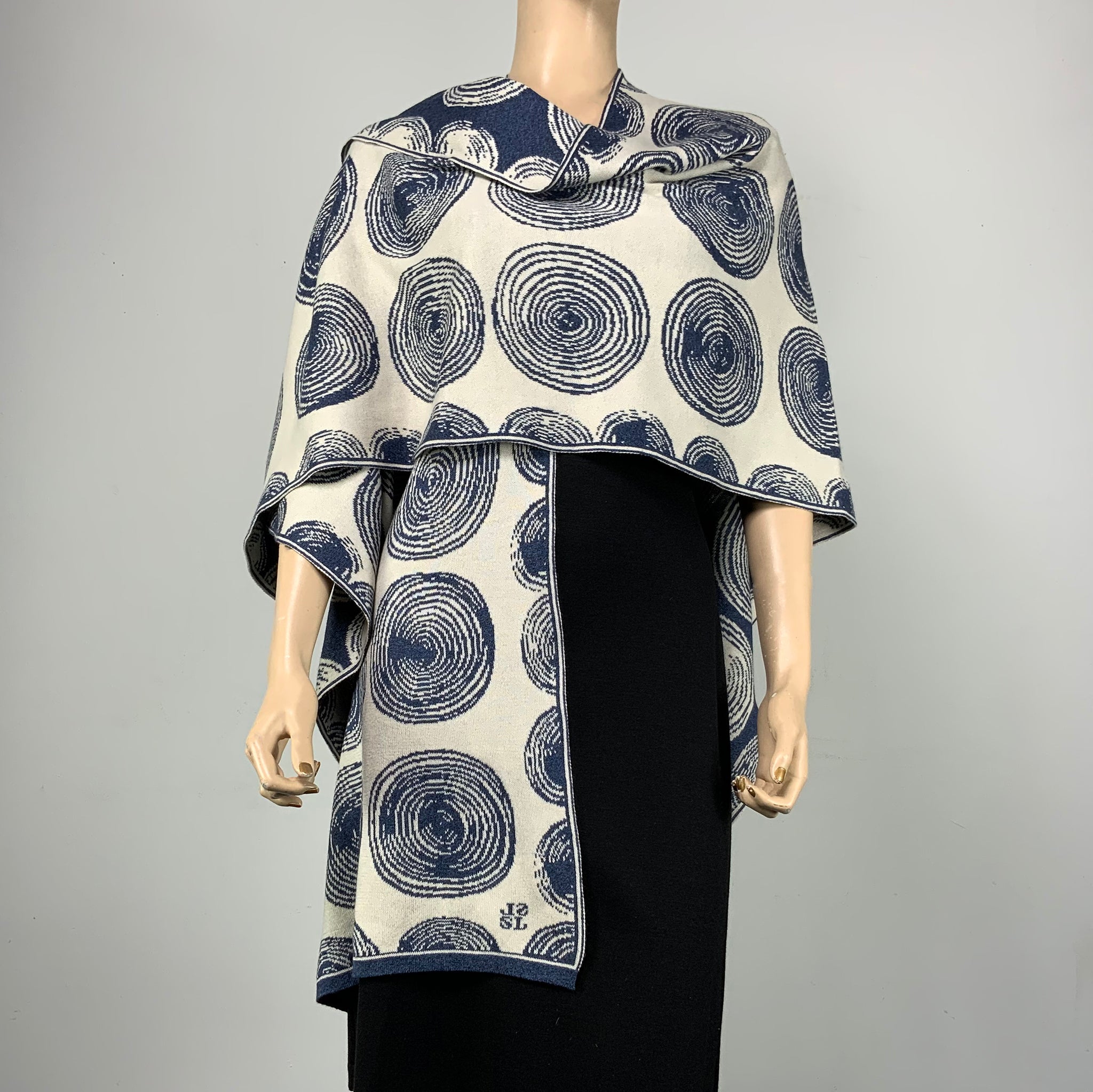 Spirals Cape Denim and Cream