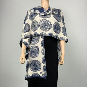 Spirals Cape Denim and Cream